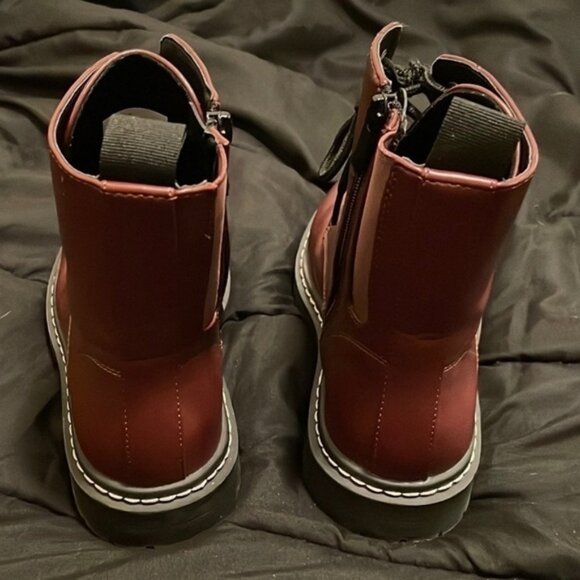 Torrid Burgundy Combat Boots - Picture 3 of 5